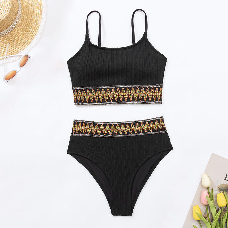 Damen Hochtailliertes Bikini-Set mit sportlichem Design