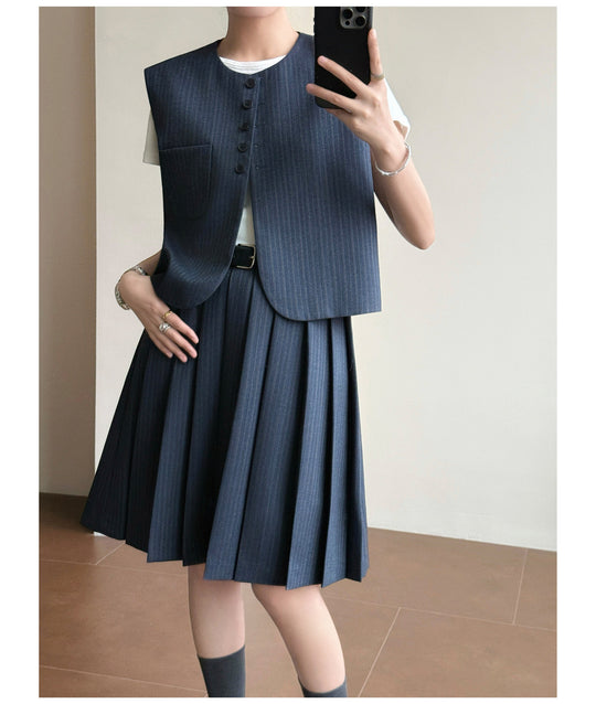 Damen Elegante Blazer-Weste mit gestreiftem Design Shop Nory