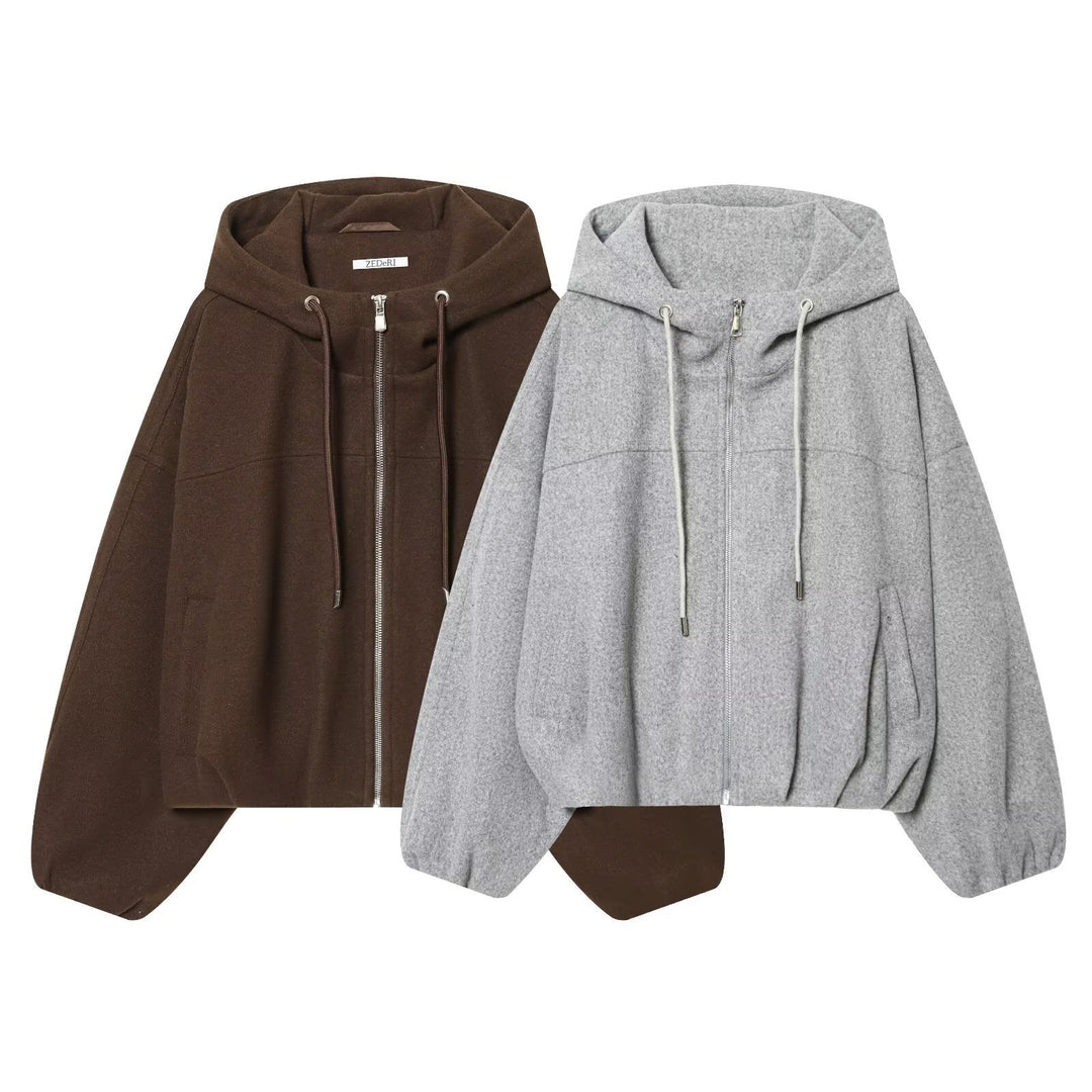 Damen Lässige Baumwolljacke mit Kapuze