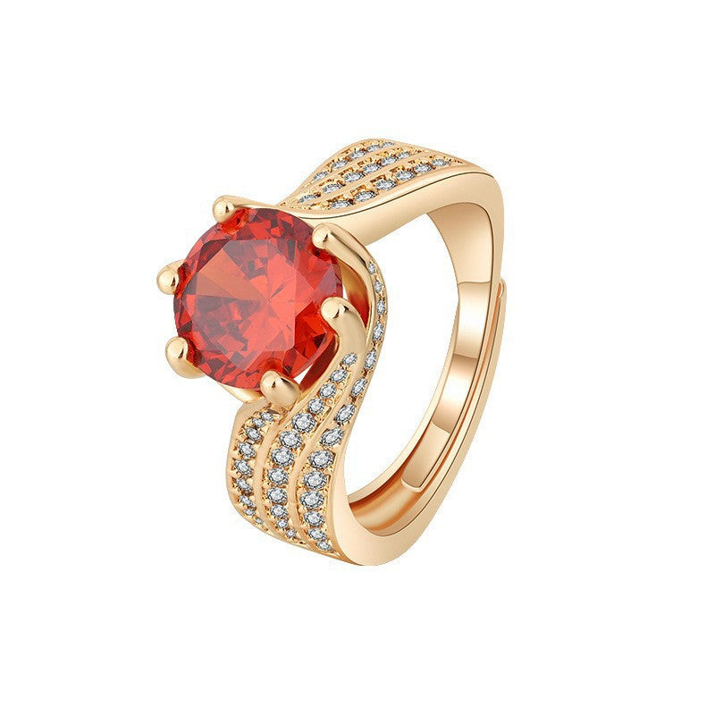 Damen Eleganter Ring mit kunstvollem Zirkonia und strahlendem Hauptstein Shop Nory