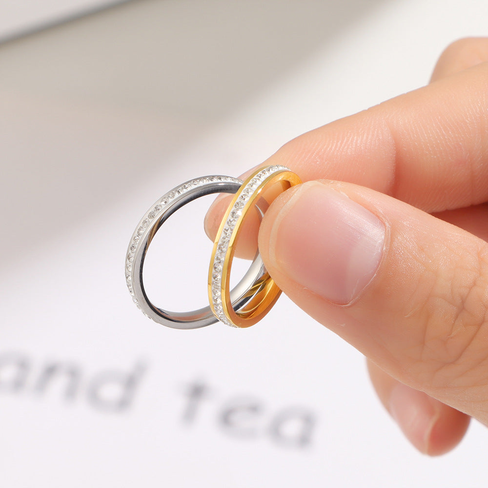 Damen klassischer Ring mit funkelnden Zirkonia-Steinen Shop Nory