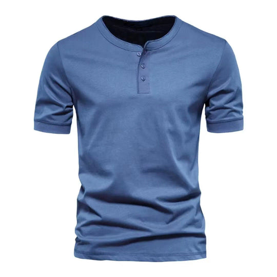 Herren Kurzarm-Henley-Shirt mit praktischer Knopfleiste und bequemer Passform