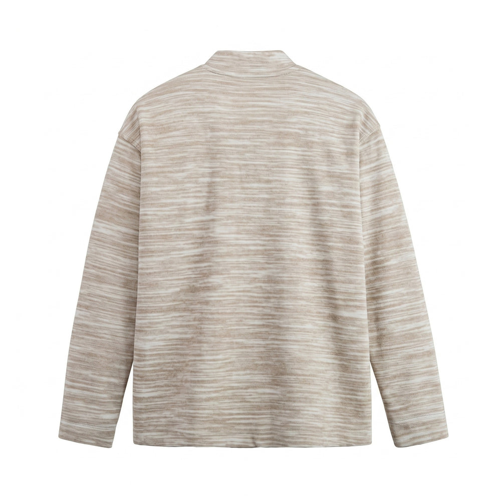 Herren Strukturierter Henley-Strickpullover mit Stehkragen und Melange-Struktur Shop Nory