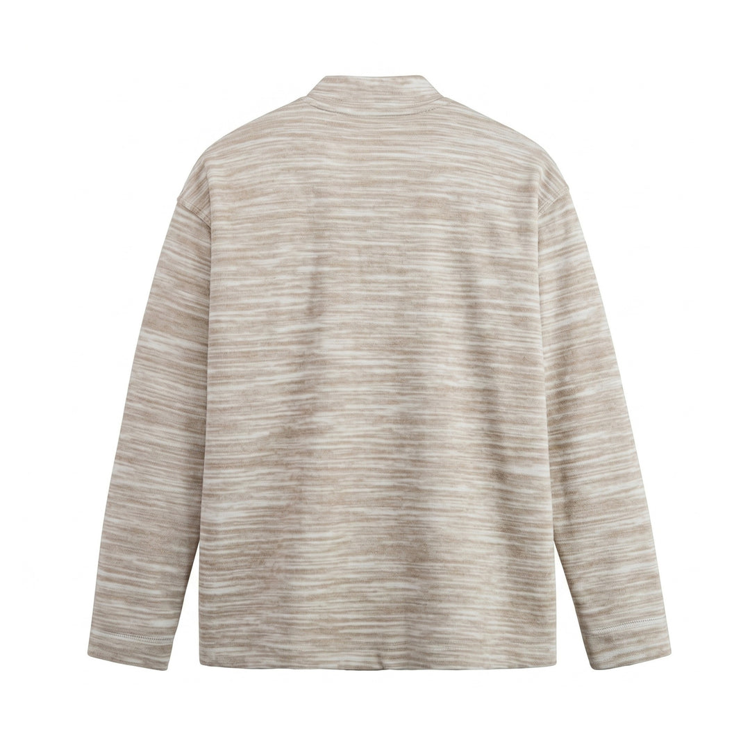 Herren Strukturierter Henley-Strickpullover mit Stehkragen und Melange-Struktur Shop Nory