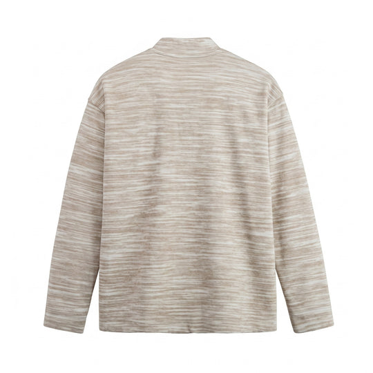 Herren Strukturierter Henley-Strickpullover mit Stehkragen und Melange-Struktur Shop Nory