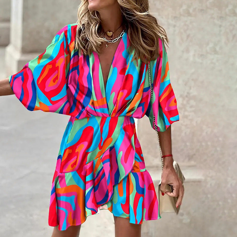 Elegantes Kleid mit Fledermausärmeln