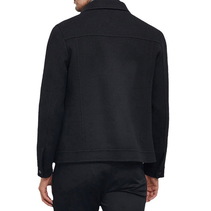 Herren Kastenförmige Wollmix-Blousonjacke mit verdeckter Druckknopfblende und Eingrifftaschen Shop Nory