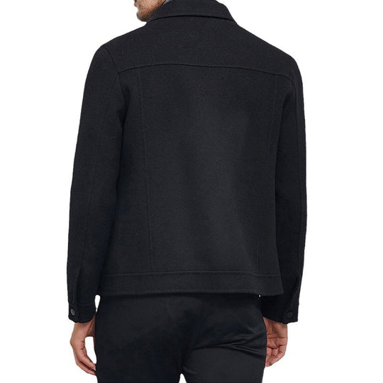 Herren Kastenförmige Wollmix-Blousonjacke mit verdeckter Druckknopfblende und Eingrifftaschen Shop Nory