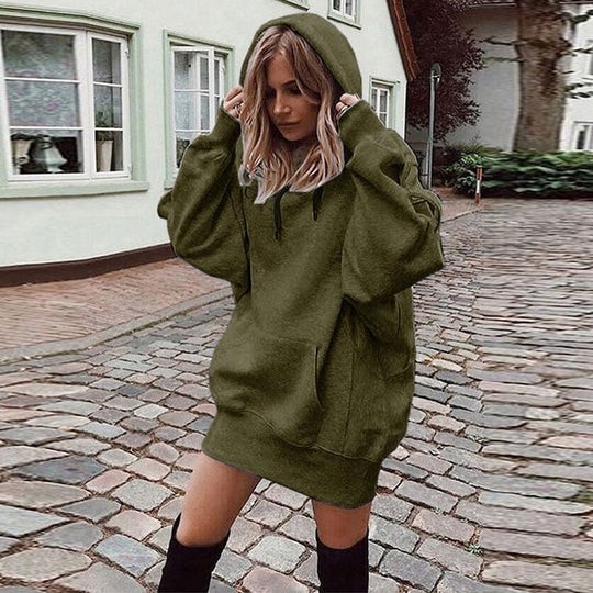 Damen Oversize Kapuzenkleid mit Kängurutasche Shop Nory