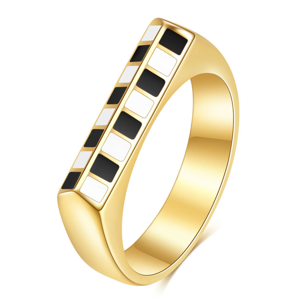 Damen Ring mit modernem Muster und glänzender Oberfläche Shop Nory