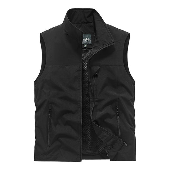 Herren Atmungsaktive Softshell-Utilityweste mit hohem Stehkragen, wasserabweisender Außenlage und mehrfachen Reißverschlusstaschen Shop Nory