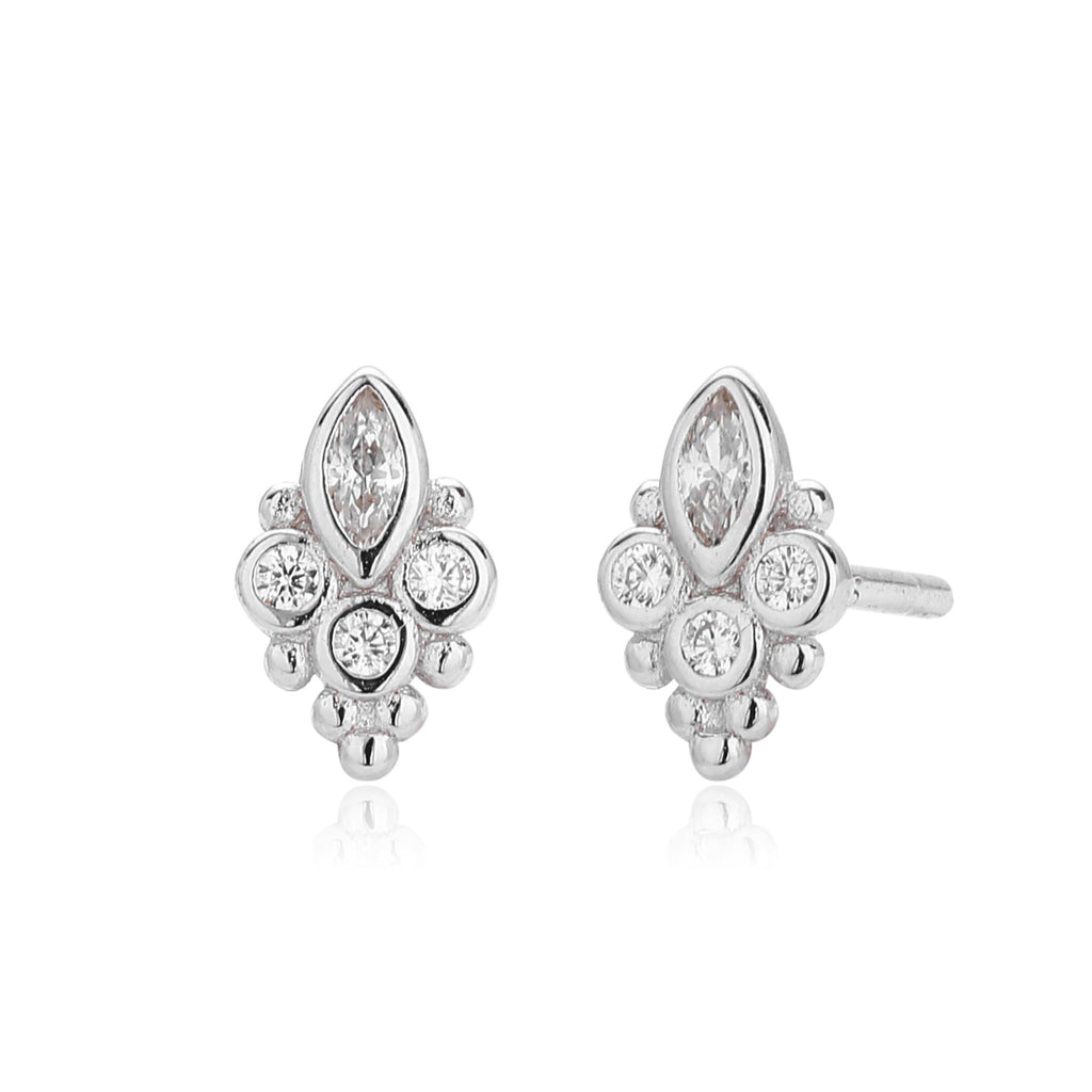 Damen Ohrstecker mit elegantem marquiseförmigem Design aus 925 Sterling Silber Shop Nory
