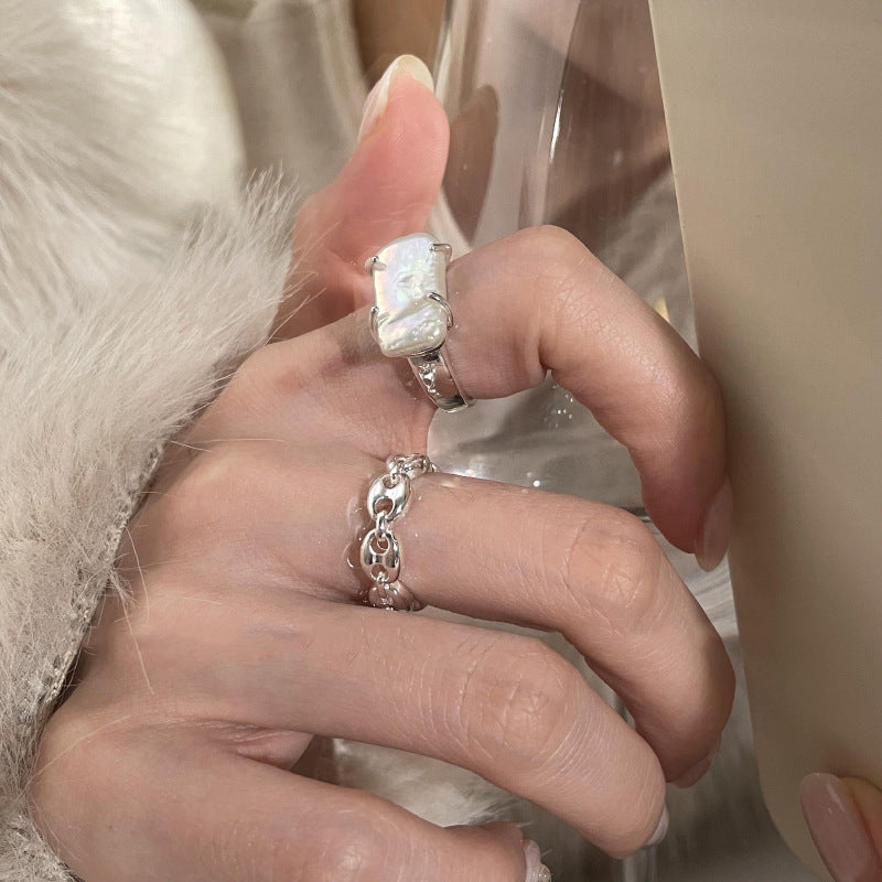 Damen Offener Ring mit kunstvollem Kettendesign Shop Nory