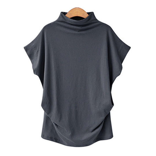 Damen Drapiertes Oversize-Top Stehkragen