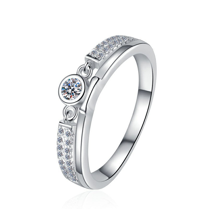 Damen zart funkelnder Zirkonia-Ring mit eleganter Detailverzierung Shop Nory