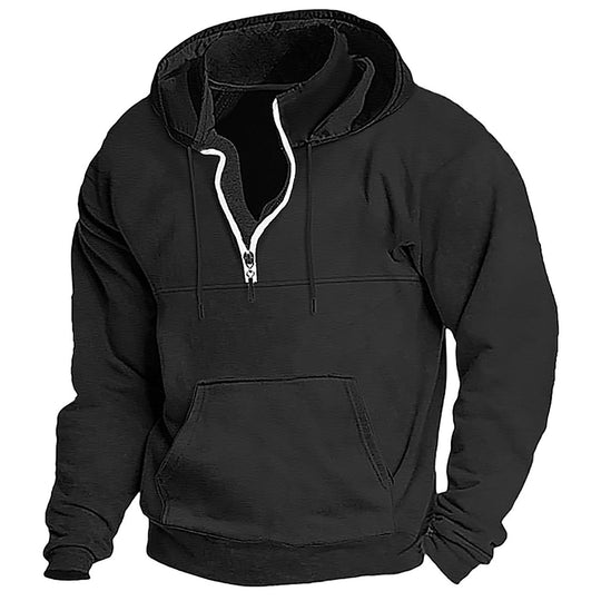 Herren bequemer Kapuzenpullover mit durchgehendem Reißverschluss