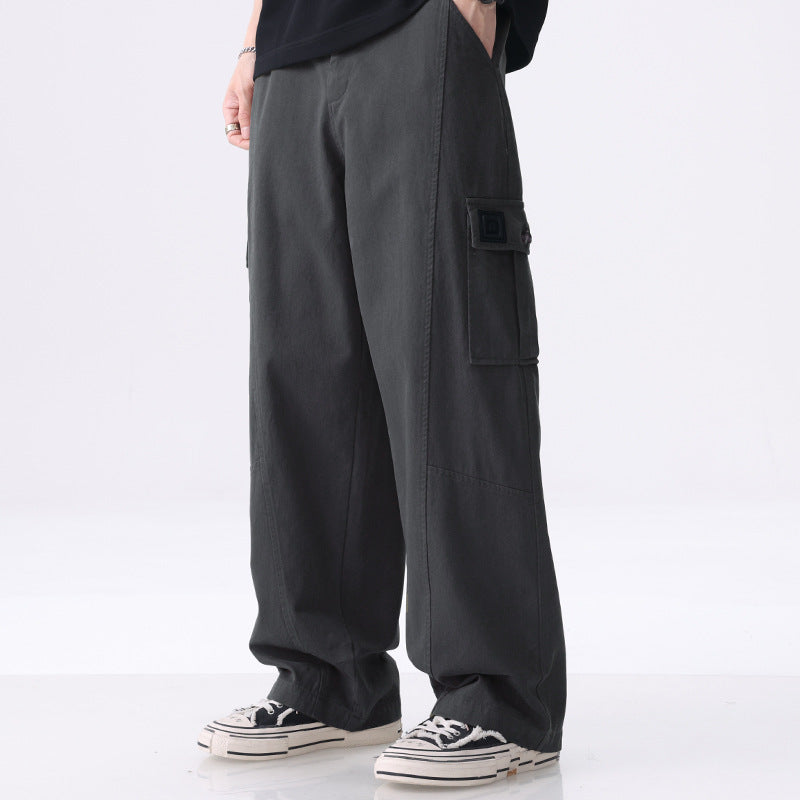 Herren weit geschnittene Baumwoll-Cargohose mit aufgesetzten Beintaschen und Relaxed-Fit Shop Nory