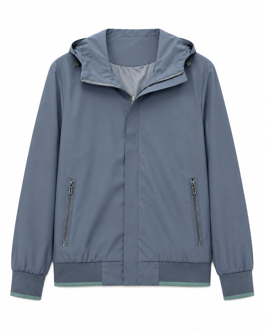 Herren Kapuzen-Blouson Leichter Windbreaker mit geripptem Saum und verdeckter Reißverschlussleiste Shop Nory