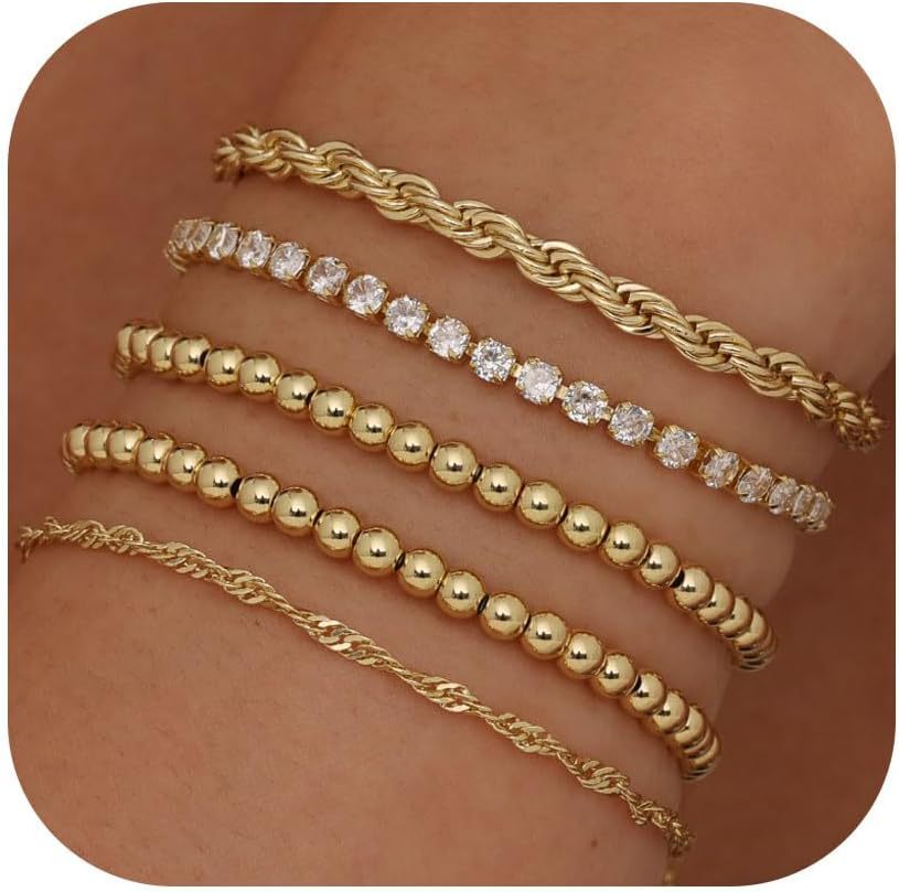 Damen Armbandset mit eleganten Glieder- und Zierketten Shop Nory