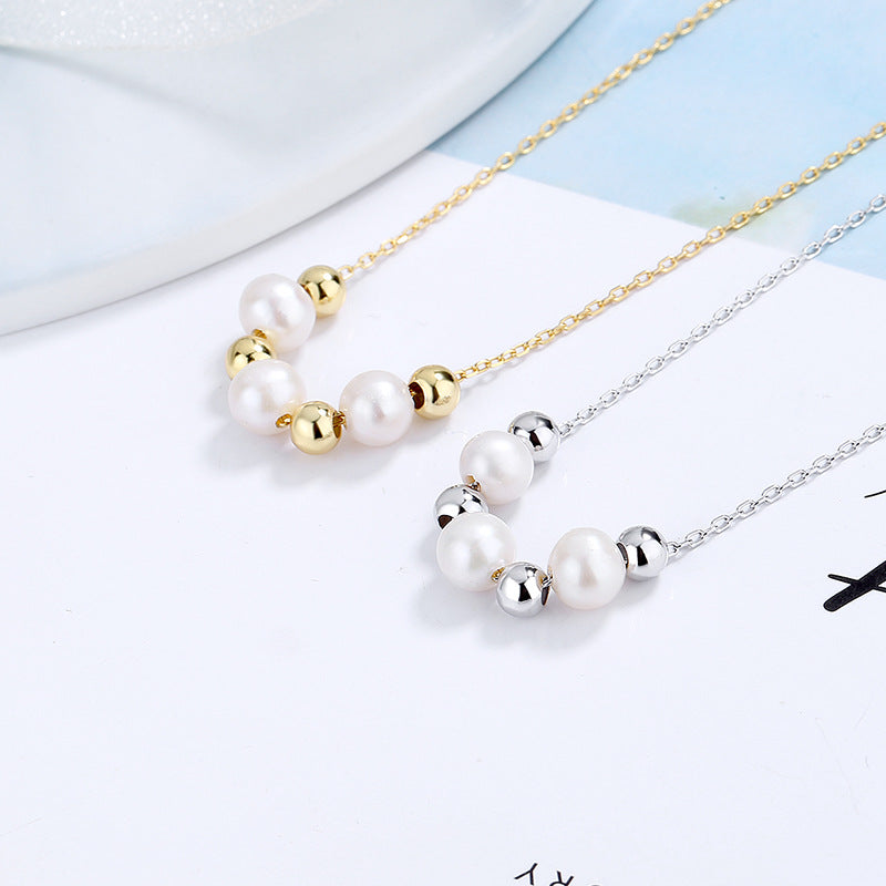 Damen Halskette mit eleganten Perlen- und Glanzdetails Shop Nory