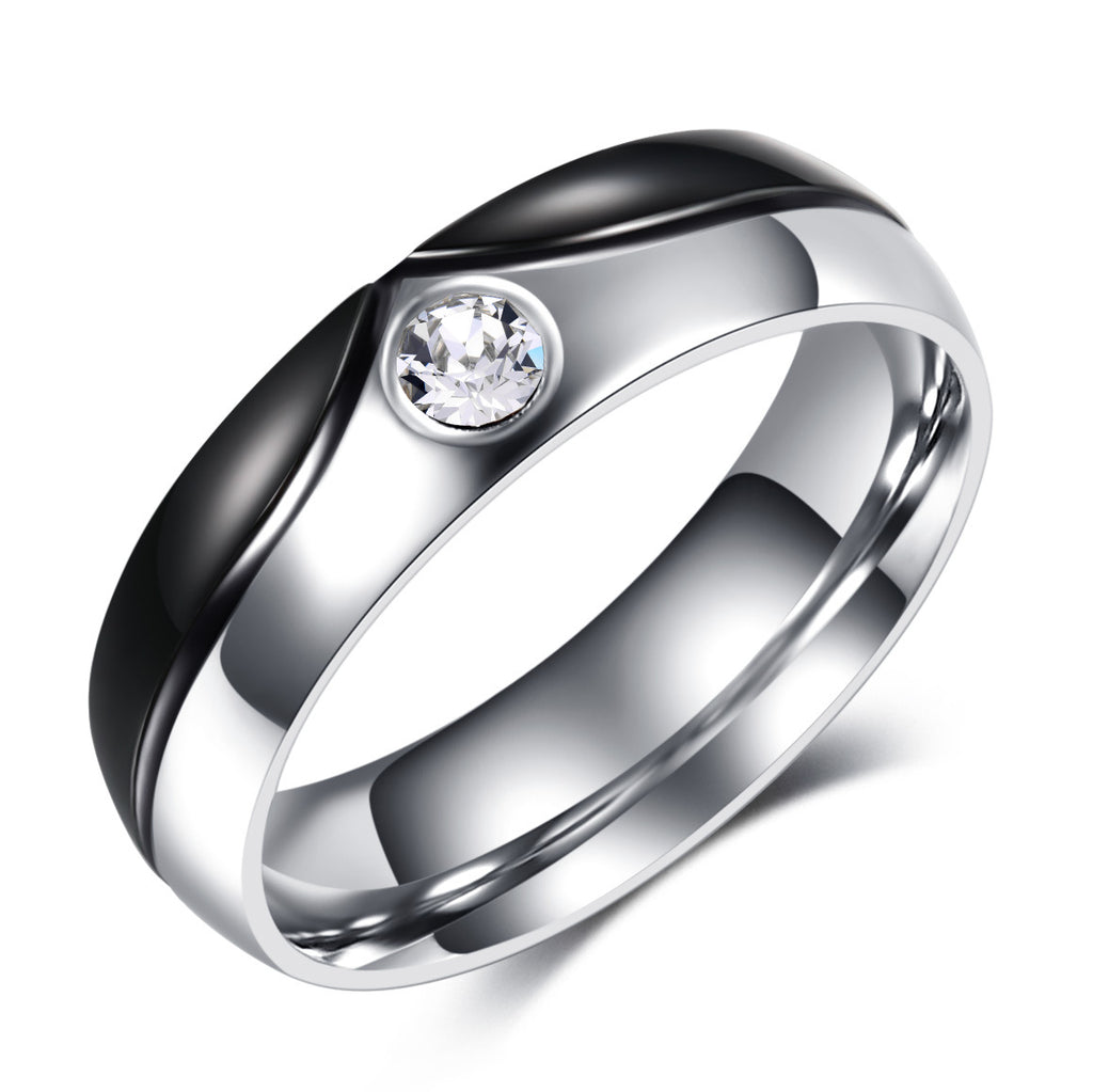 Herren Ring mit elegantem Sicherheitsschloss und funkelndem Kristalleinsatz Shop Nory
