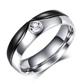 Herren Ring mit elegantem Sicherheitsschloss und funkelndem Kristalleinsatz Shop Nory