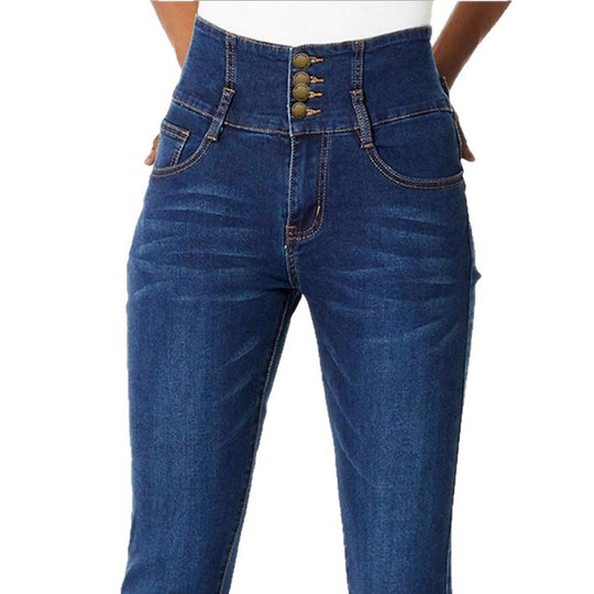 Damen Hochtaillierte Slim-Fit Sculpting-Skinny-Jeanshose mit V-Form Bund und Push-up-Effekt Shop Nory