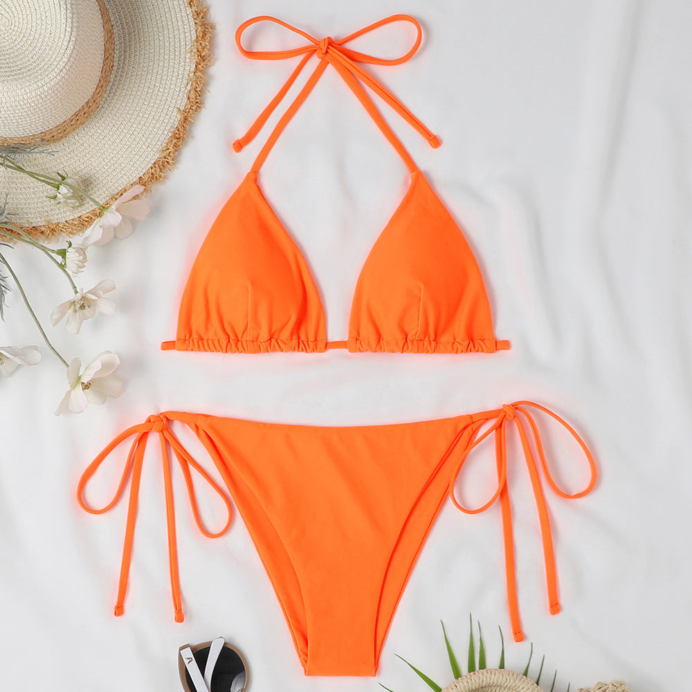 Damen Triangel-Bikini mit verstellbaren BindShopnoryändern und raffinierten Details