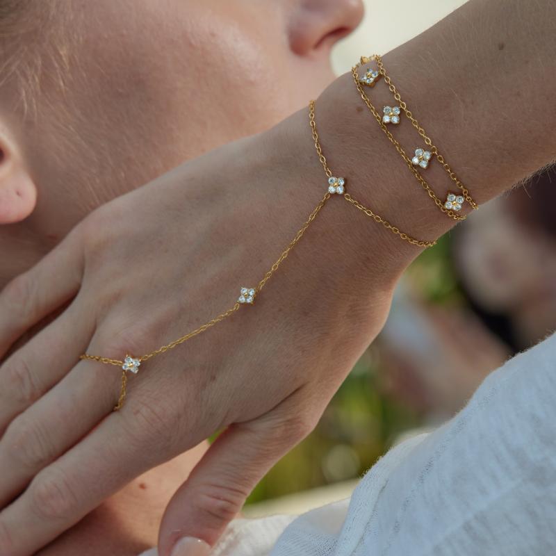 Damen elegantes Fußkettchen mit funkelnden Zirkonia-Akzenten Shop Nory