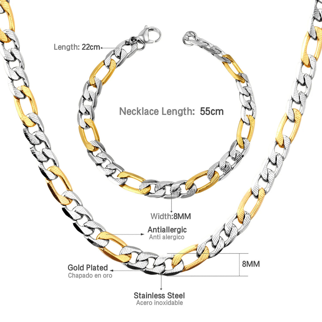 Damen edelstahl Armband mit goldplattierten Glieder-Design und verstellbarem Verschluss Shop Nory