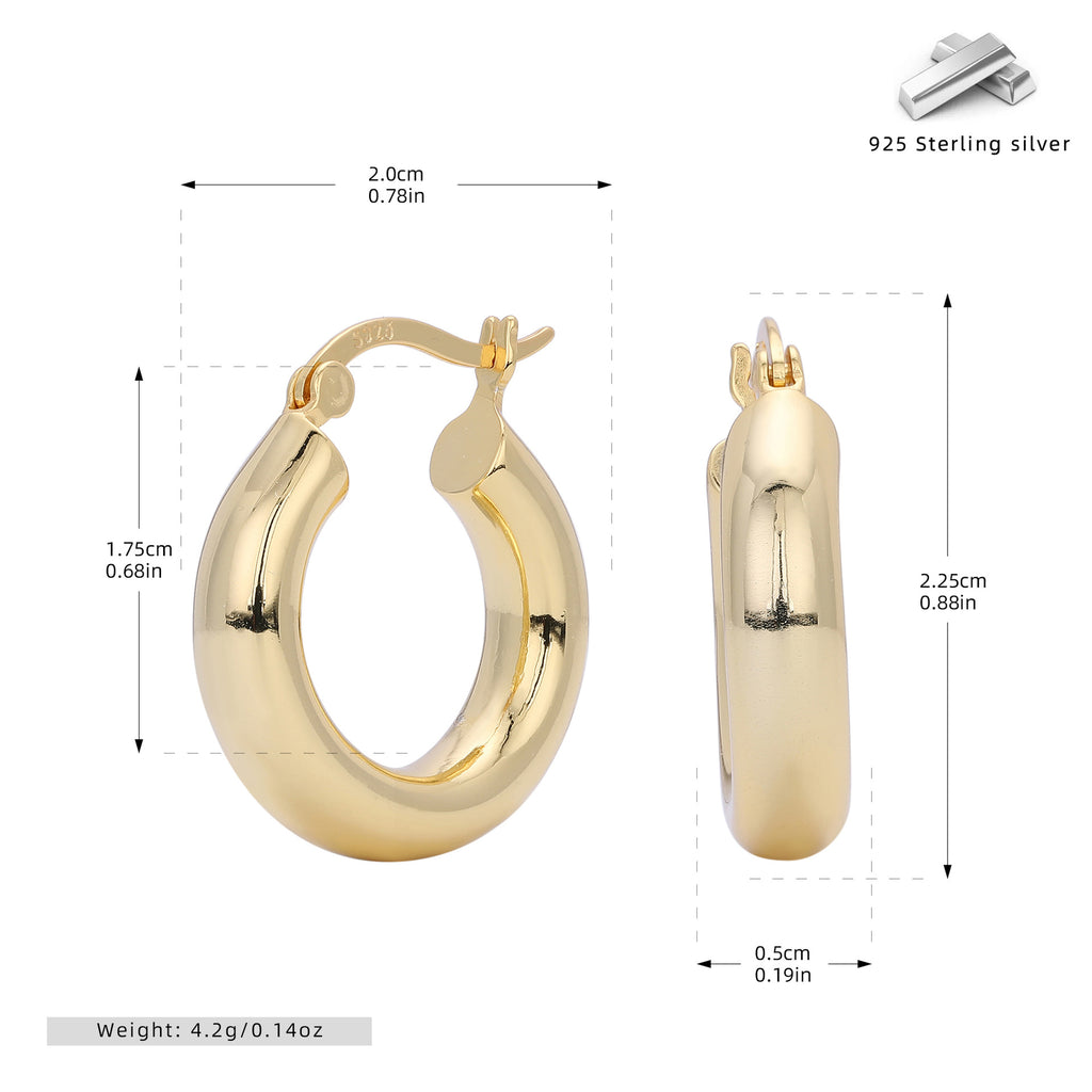 Damen Creolen mit sanft geschwungenem Design aus hochwertigem 925 Sterling Silber Shop Nory