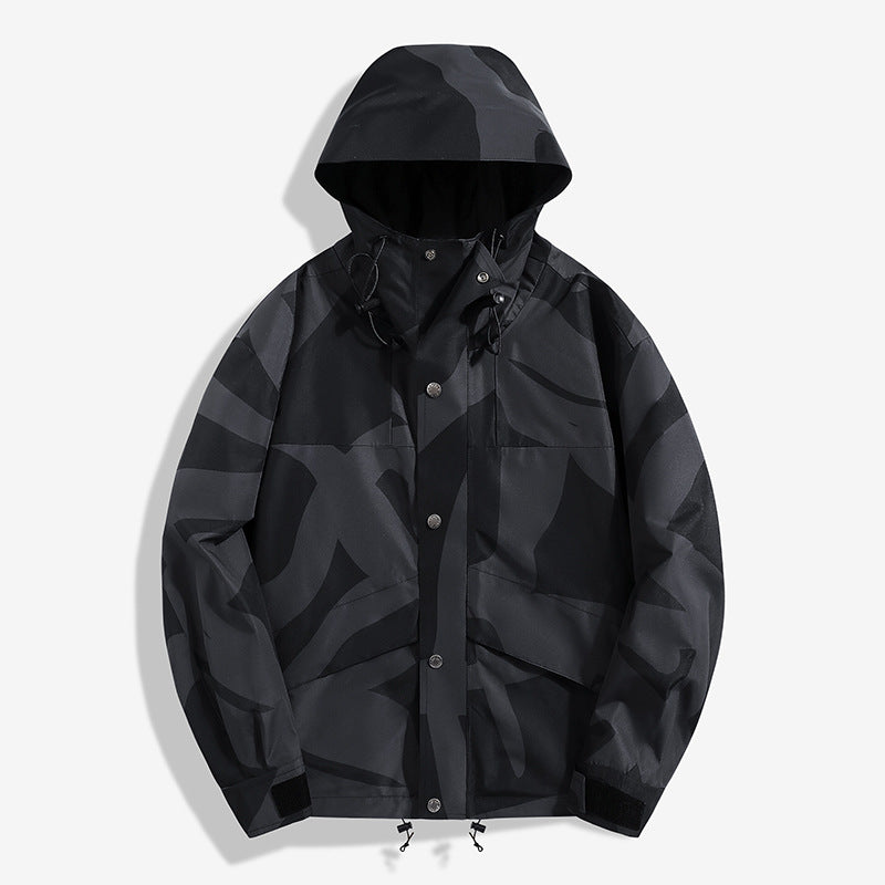 Damen Modische Übergangsjacke mit Kapuze und einzigartigem Print Shop Nory