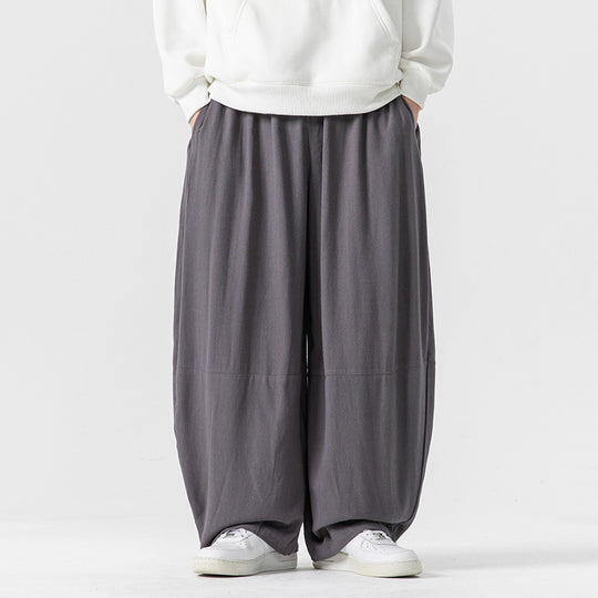Herren Extraweit geschnittene Ballon-Loungehose mit elastischem Bund, tiefem Schritt und soften Baumwollmix Shop Nory
