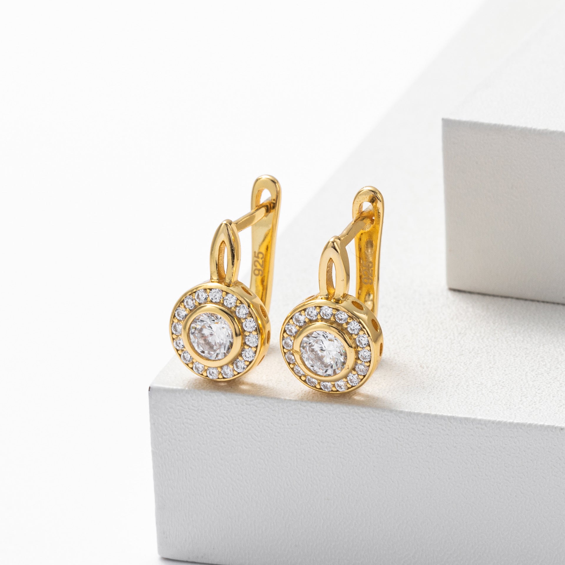 Damen Ohrhänger mit funkelndem Zirkonbesatz und hochwertigem 925 Sterling Silber Shop Nory