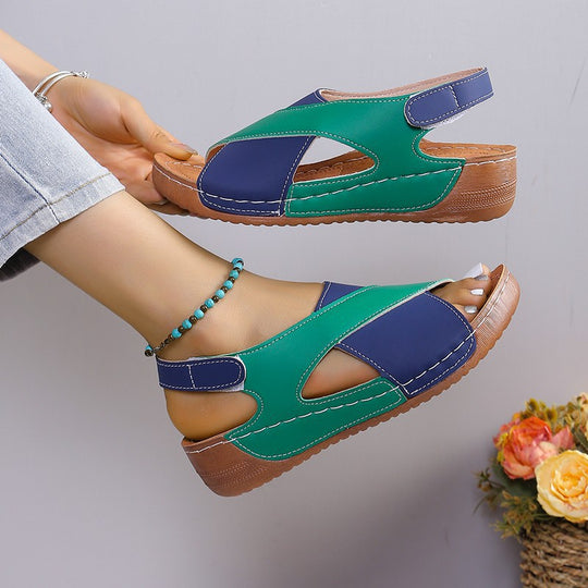 Damen Komfort-Slingback-Sandalen mit gepolstertem Fußbett und Klettverschluss Shop Nory