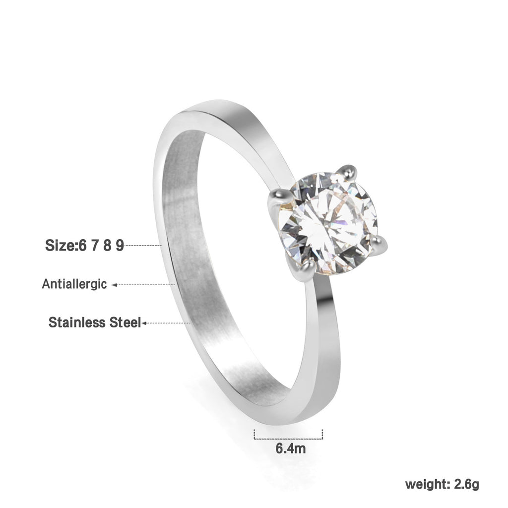 Damen Ring mit funkelndem Kristall und hochwertiger goldplattierter Oberfläche Shop Nory
