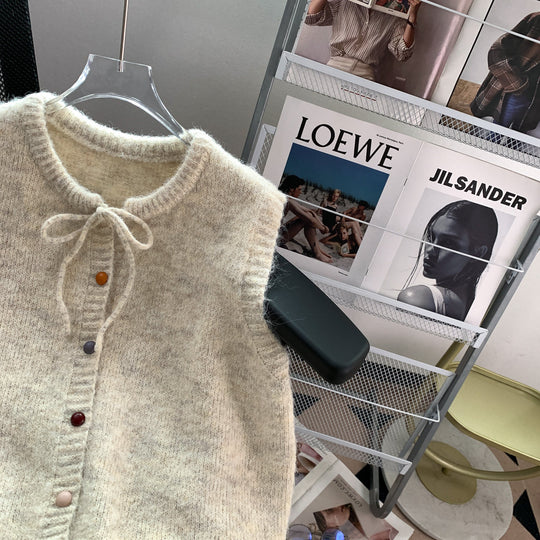 Damen Wolle V-Ausschnitt Pullunder Shop Nory