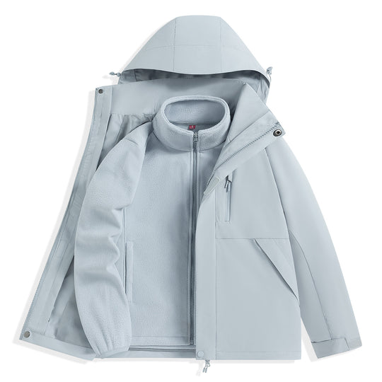 Herren zweilagiger Outdoorparka mit herausnehmbarer Fleece-Innenjacke und Kapuze Shop Nory