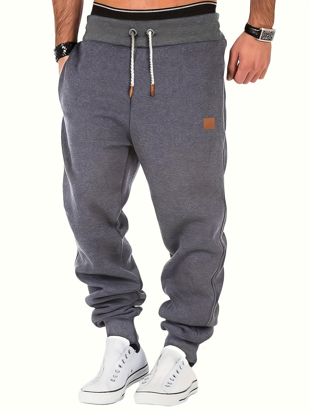 Herren melierter Relax-Jogger mit breitem Komfortbund, gedrehtem Kordelzug und gerippten Knöchelabschlüssen Shop Nory