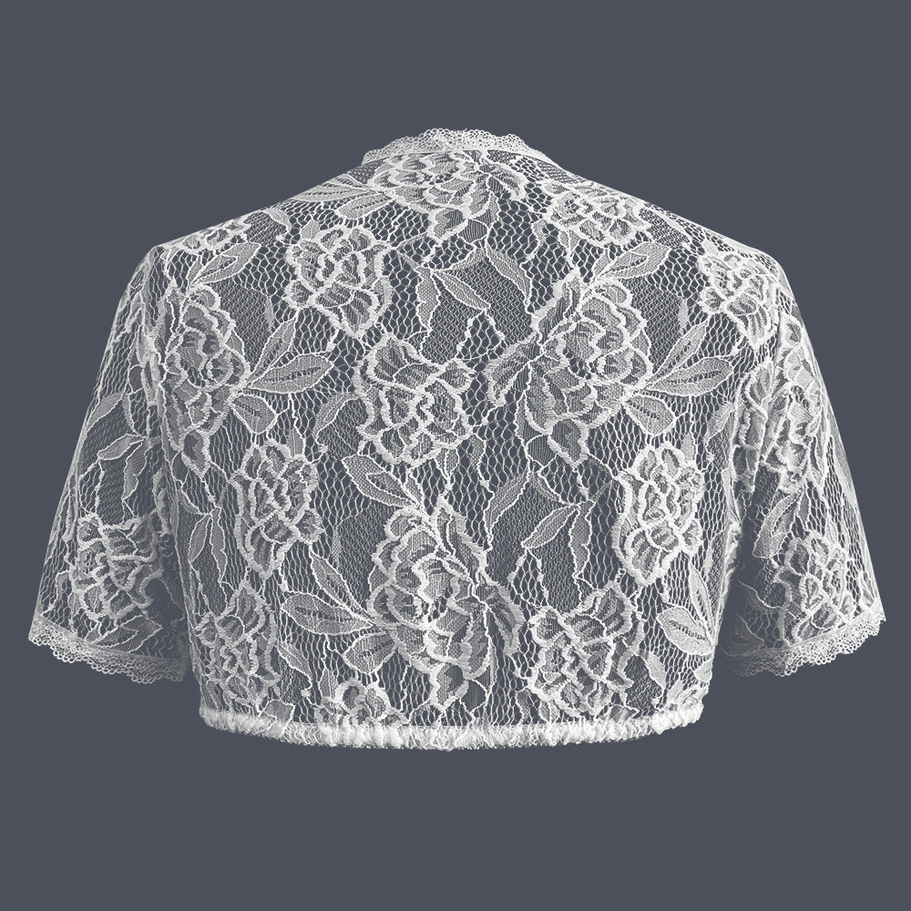 Damen nan Spitzenbolero mit hohem Kragen und kurzen Ärmeln Shop Nory