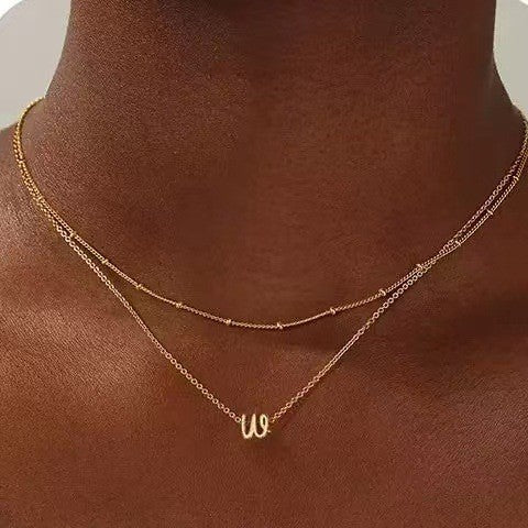 Damen mehrlagige Namens-Halskette mit filigraner Goldverzierung Shop Nory