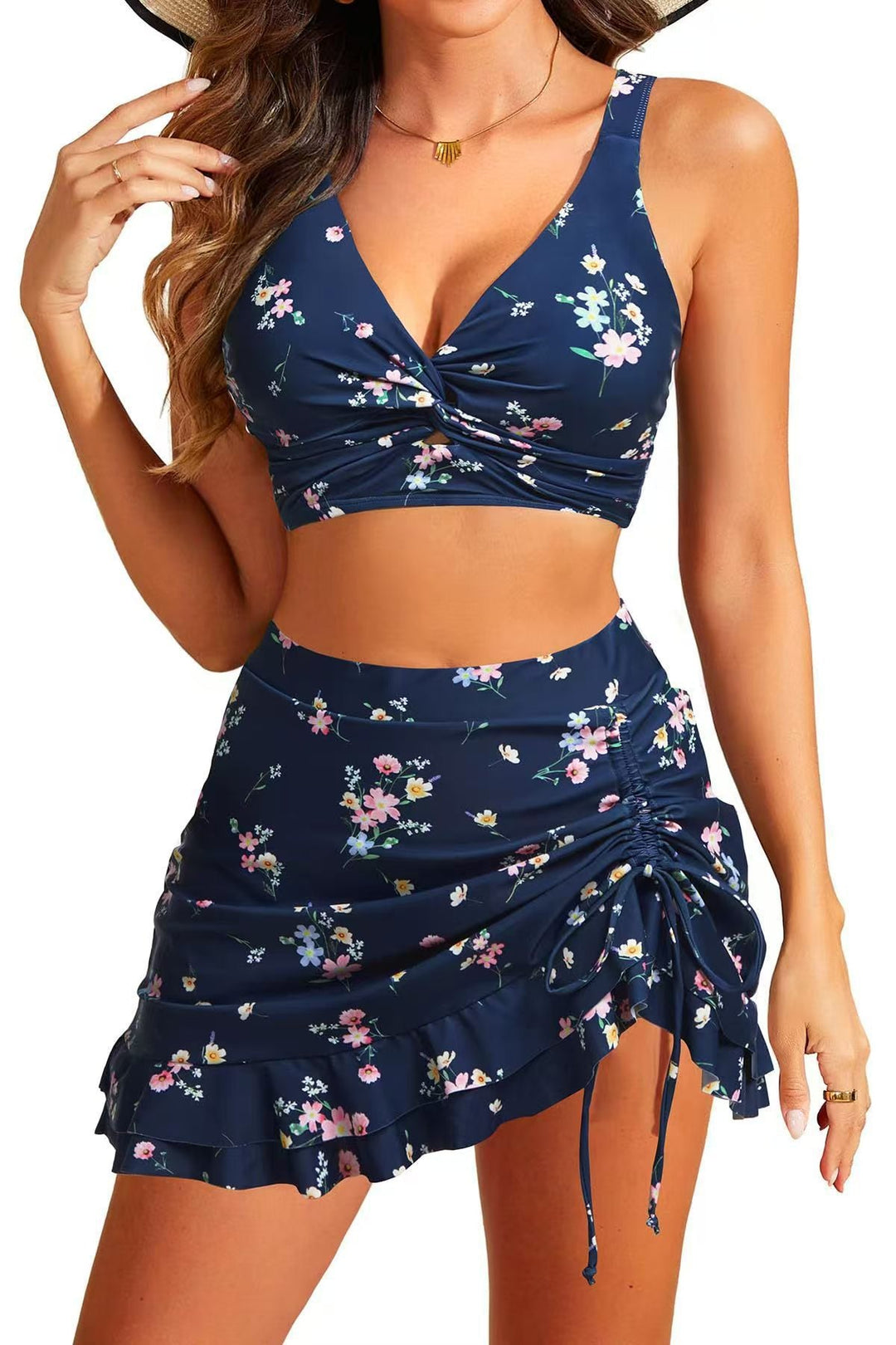 Damen Bikini-Set mit raffiniertem Rüschensaum
