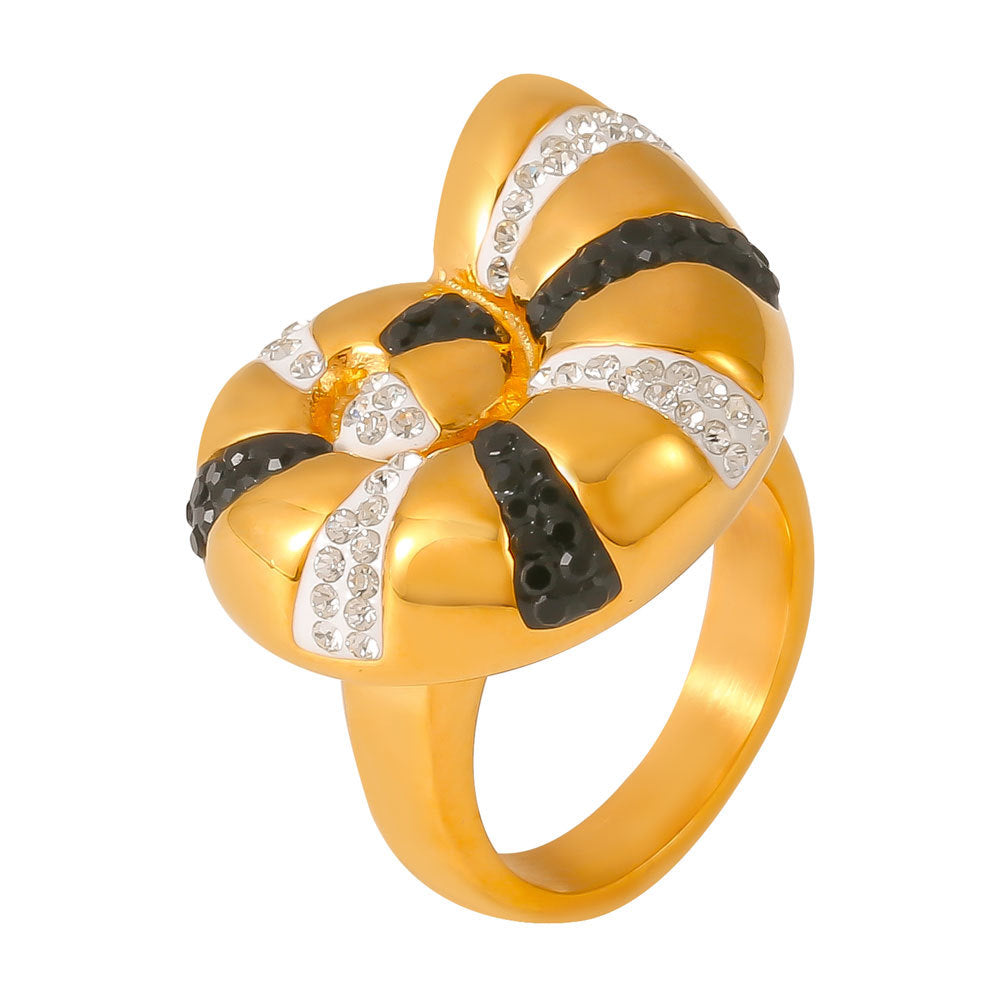 Damenring mit exquisiter Gestaltung aus Edelstahl und tschechischen Diamanten Shop Nory
