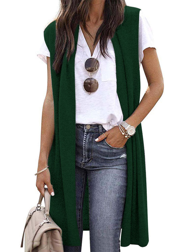 Damen Elegante Langstrickweste im lässigen Stil Shopnory