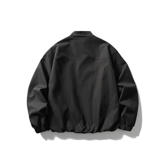 Unisex Oversize leichte Bomberjacke mit Stehkragen, Reißverschluss und elastischem Saum Shop Nory
