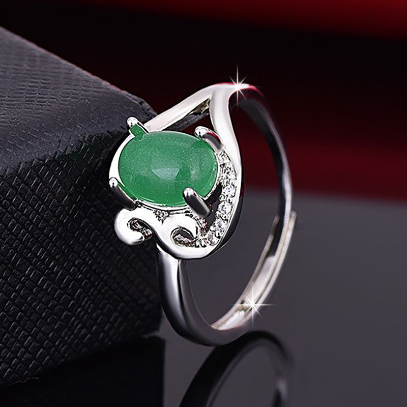 Damen eleganter Ring mit rotem Edelstein und filigranem Design Shop Nory