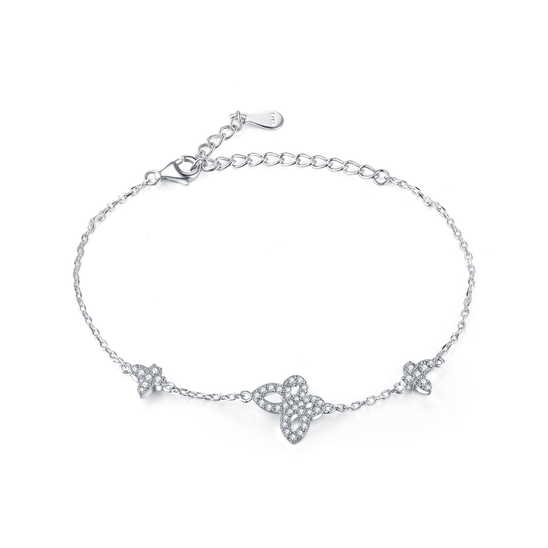 Damenarmband mit verspieltem Blütenmuster und funkelndem Zirkonia-Besatz Shop Nory