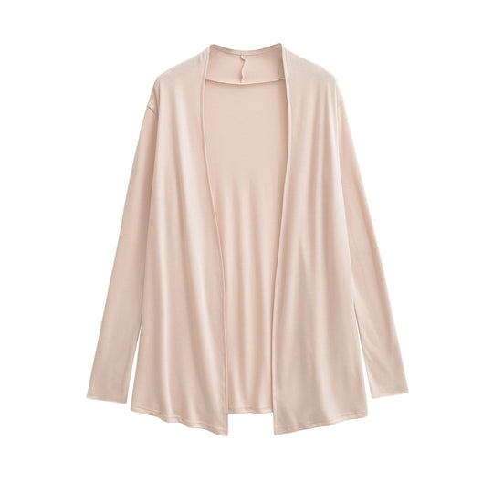 Damen Offener fließender Jersey-Cardigan mit Wasserfallkante Shop Nory