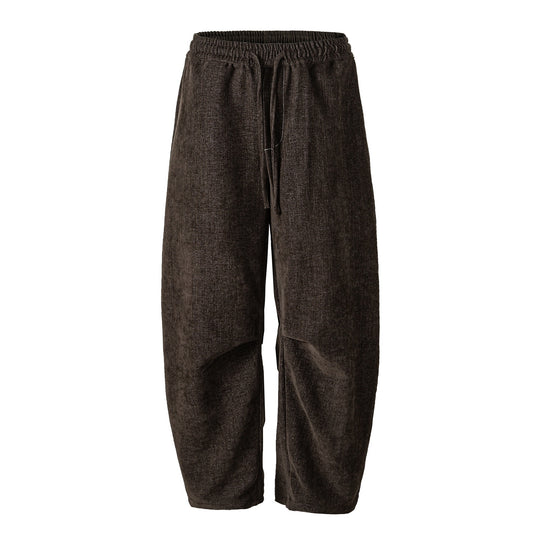 Damen Locker geschnittene Cropped-Hose mit hohem elastischem Bund und Kordelzug aus strukturierter Leinenmischung Shop Nory