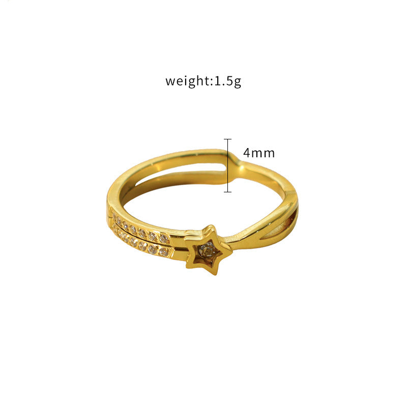 Damen Funkelnder Stern-Ring mit Zirkonia-Details Shop Nory